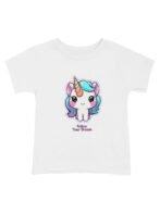 Pranava Unisex Organic Cotton Round Neck Cute Unicorn Follow Your Dream Printed T-Shirt - Image 2