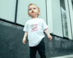 Pranava Unisex Organic Cotton Round Neck Pink Born To Sparkle Unicorn Printed T-Shirt