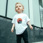 Pranava Unisex Organic Cotton Round Neck Sunset Beach Illustration Summer Tshirt -