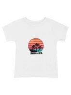 Pranava Unisex Organic Cotton Round Neck Sunset Beach Illustration Summer Tshirt - - Image 2