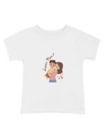 Pranava Unisex Organic Cotton Round Neck White Cute Super Mom Printed T-Shirt - Image 2