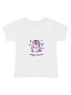 Pranava Unisex Organic Cotton Round Neck Pink Purple Cute And Friendly Personal Printed T-Shirt - Image 2