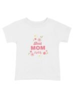 Pranava Unisex Organic Cotton Round Neck Pink White Cute And Friendly Personal Mother'S Day Printed T-Shirt - Image 2