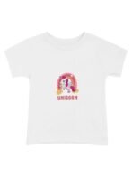 Pranava Unisex Organic Cotton Round Neck Pink And Yellow Illustrative Unicorn Printed T-Shirt - Image 2