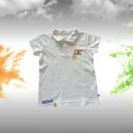 Pranava Tricolor Pride: Vibrant Indian Flag 100% Orgainic Cotton Printed White Polo Neck T-Shirt – Celebrate in Style - Image 4