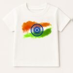 Pranava Tricolor Pride: Vibrant Indian Flag 100% Orgainic Cotton Printed White T-Shirt – Celebrate in Style