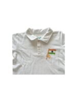 Pranava Tricolor Pride: Vibrant Indian Flag 100% Orgainic Cotton Printed White Polo Neck T-Shirt – Celebrate in Style - Image 3
