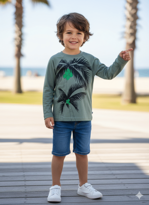 Boys Organic Cotton Single Jersey Lilypad Tshirt - Image 5