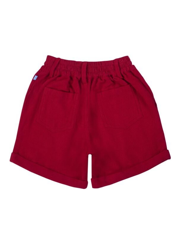 Girls Organic Cotton Corduroy Tango Red Shorts - Image 3