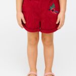 Girls Organic Cotton Corduroy Tango Red Shorts