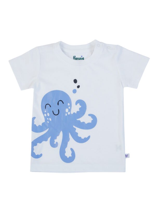 Boys Organic Cotton Single Jersey White Co-Ordinate - Image 3