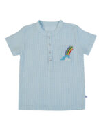 Boys Organic Cotton Seer-Sucker Aqua Checks Co-Ordinate - Image 3