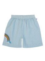 Boys Organic Cotton Seer-Sucker Aqua Checks Co-Ordinate - Image 5