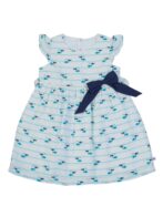 Girls Organic Cotton Muslin Off white Dress - Image 2
