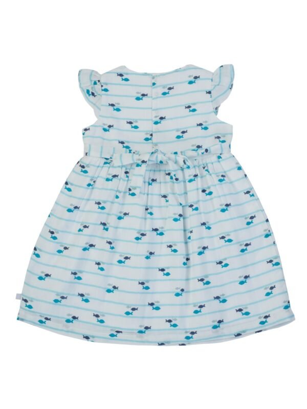 Girls Organic Cotton Muslin Off white Dress - Image 3