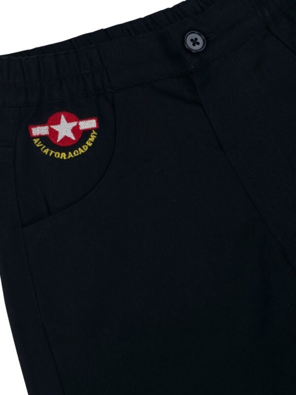 Boys Organic Cotton Twill Black Shorts - Image 3