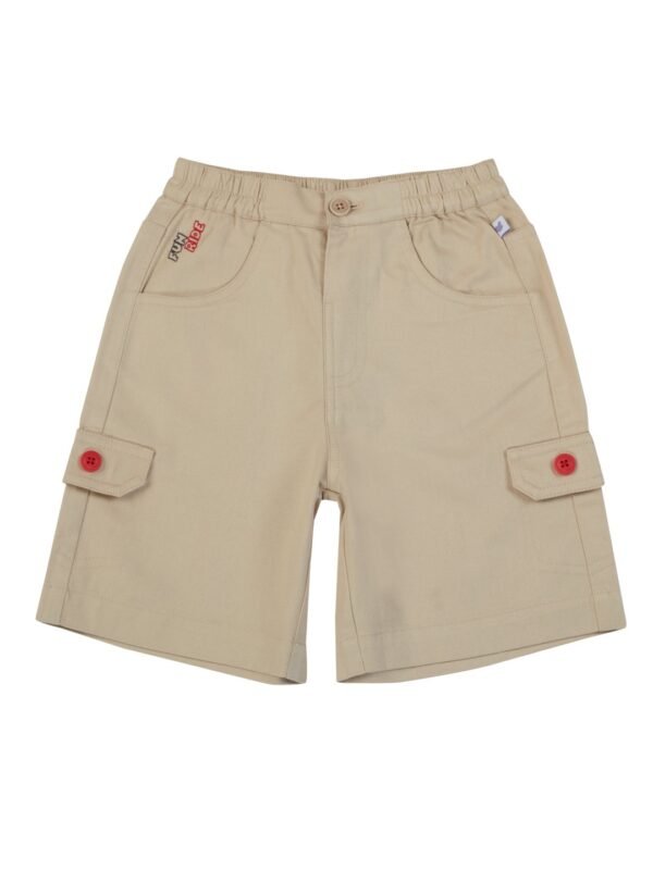 Boys Organic Cotton Twill Beige Shorts - Image 4