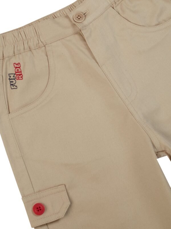 Boys Organic Cotton Twill Beige Shorts - Image 3