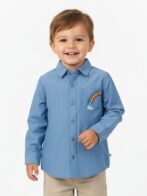 Boys Organic Cotton Chambray Blue Chambrey Shirt