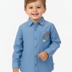 Boys Organic Cotton Chambray Blue Chambrey Shirt