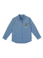 Boys Organic Cotton Chambray Blue Chambrey Shirt - Image 2