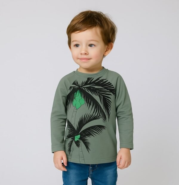 Boys Organic Cotton Single Jersey Lilypad Tshirt - Image 1