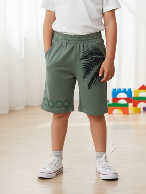 Boys Organic Cotton Single Jersey Lilypad Shorts - Image 1