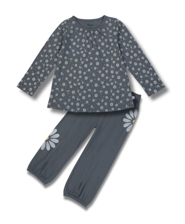 Girls Organic Cotton Single Jersey Grey DTM Co-Ordinate - Image 2