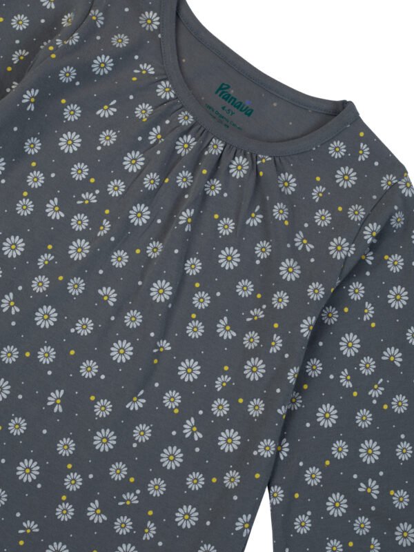 Girls Organic Cotton Single Jersey Grey DTM Co-Ordinate - Image 7