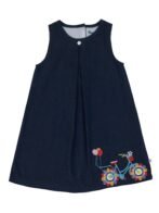 Girls Organic Cotton Corduroy Indigo Dress - Image 2