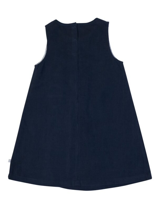 Girls Organic Cotton Corduroy Indigo Dress - Image 3