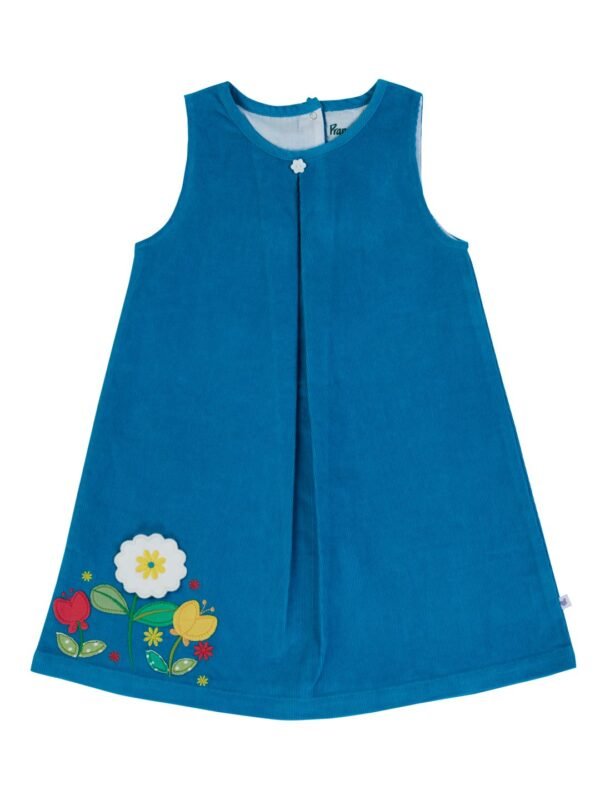 Girls Organic Cotton Corduroy Tobermerry Teal Dress - Image 3