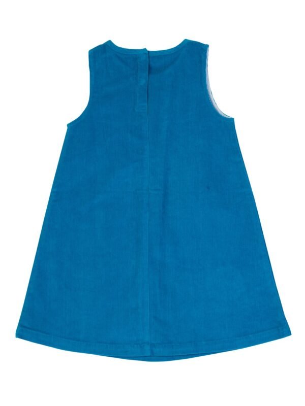 Girls Organic Cotton Corduroy Tobermerry Teal Dress - Image 2
