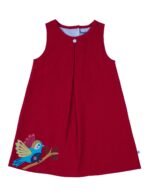 Girls Organic Cotton Corduroy Tango Red Dress - Image 2