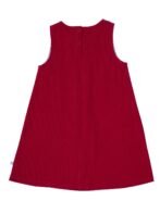 Girls Organic Cotton Corduroy Tango Red Dress - Image 3