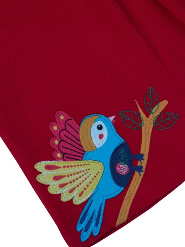 Girls Organic Cotton Corduroy Tango Red Dress - Image 4