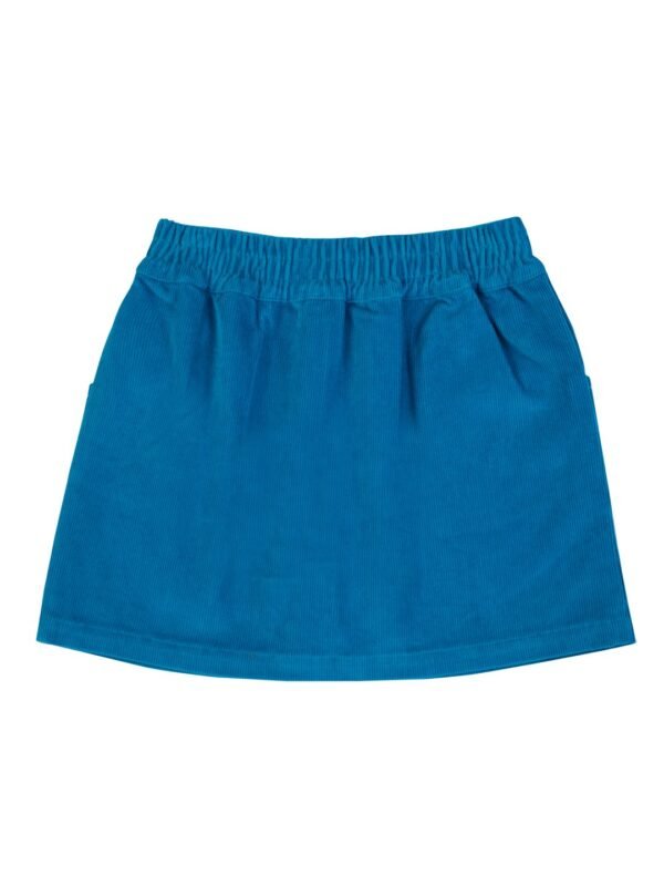 Girls Organic Cotton Corduroy Tobermerry Teal Skirt - Image 3