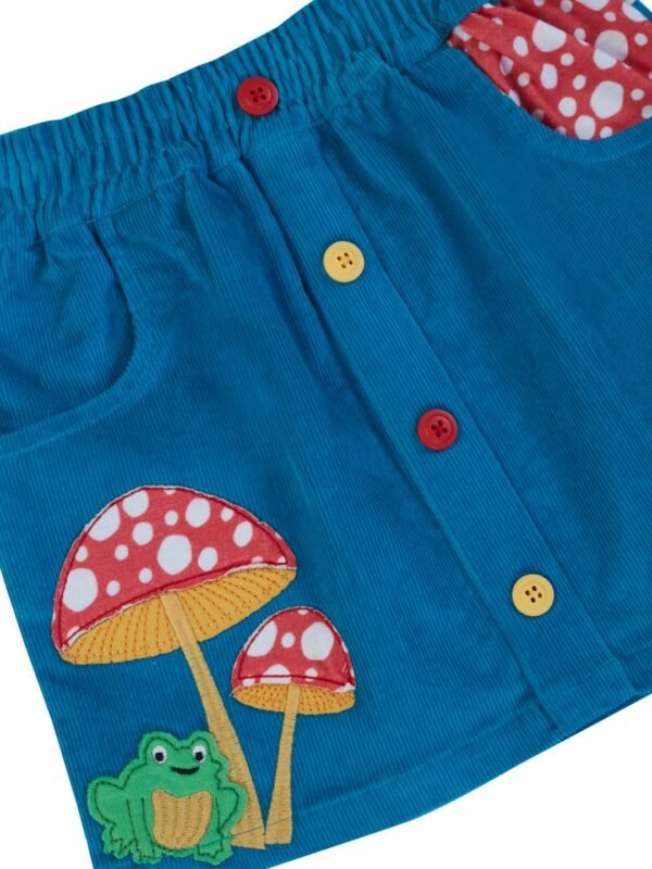 Girls Organic Cotton Corduroy Tobermerry Teal Skirt - Image 4