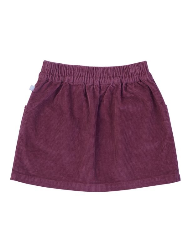 Girls Organic Cotton Corduroy Rubarb Skirt - Image 3