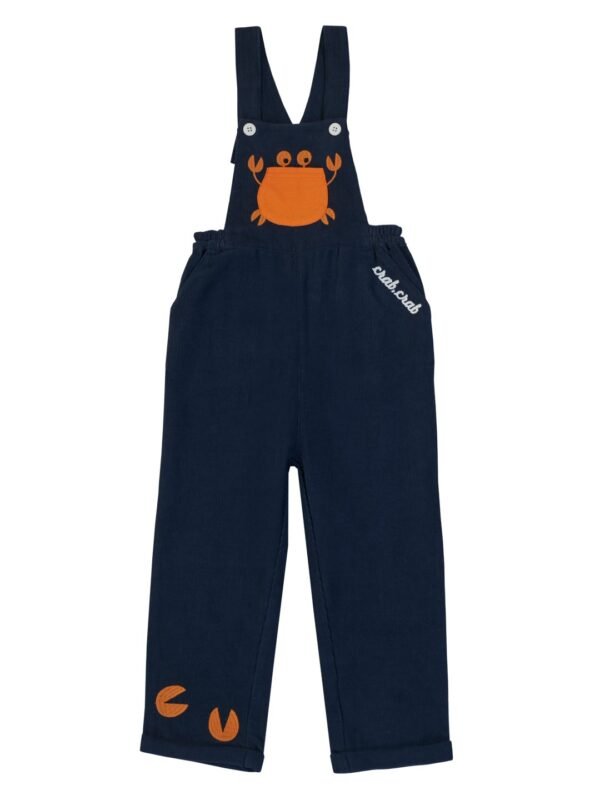 Unisex Organic Cotton Corduroy Indigo Dungaree - Image 2