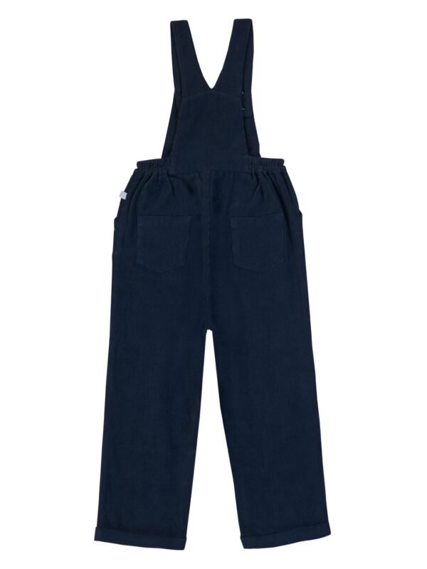 Unisex Organic Cotton Corduroy Indigo Dungaree - Image 3
