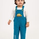 Unisex Organic Cotton Corduroy Tobermery Teal Dungaree