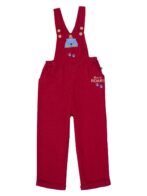 Unisex Organic Cotton Corduroy Tango Red Dungaree - Image 3