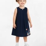 Girls Organic Cotton Corduroy Indigo Dress