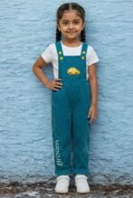 Unisex Organic Cotton Corduroy Tobermery Teal Dungaree