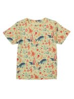 Pranava Girls Organic Cotton Single Jersey Half Sleeves Sealife All Over Print T-Shirt - Yellow - Image 2