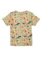 Pranava Girls Organic Cotton Single Jersey Half Sleeves Sealife All Over Print T-Shirt - Yellow - Image 3