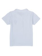 Pranava Unisex Organic Cotton Pique Half Sleeves Embroidered Balloon On Pocket Polo T-Shirt - White - Image 4