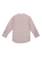 Pranava Boys Organic Cotton Poplin Full Sleeves Embroidered Gingham Check Shirt - Rose Pink - Image 4