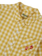 Pranava Boys Organic Cotton Poplin Full Sleeves Embroidery On The Pocket Checkered Shirt - Yellow - Image 5